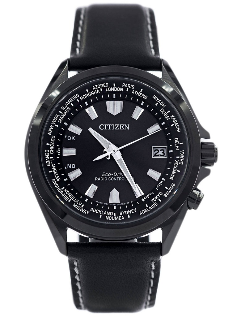 Pre-owned Citizen Radio Controlled Sapphire Cb0225-14e World Time Black Dial Men's Watch