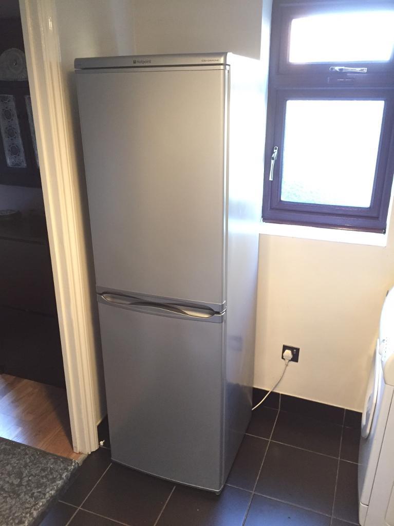 Hotpoint RFA52 Fridge Freezer Iced Diamond Silver Excellent Condition
