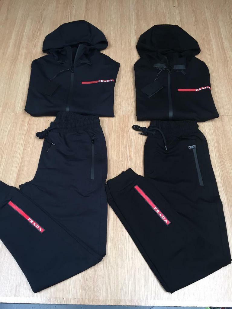 prada tracksuit grey