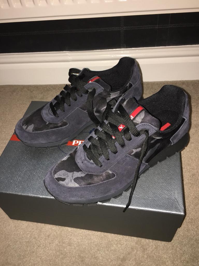 mens black prada runners