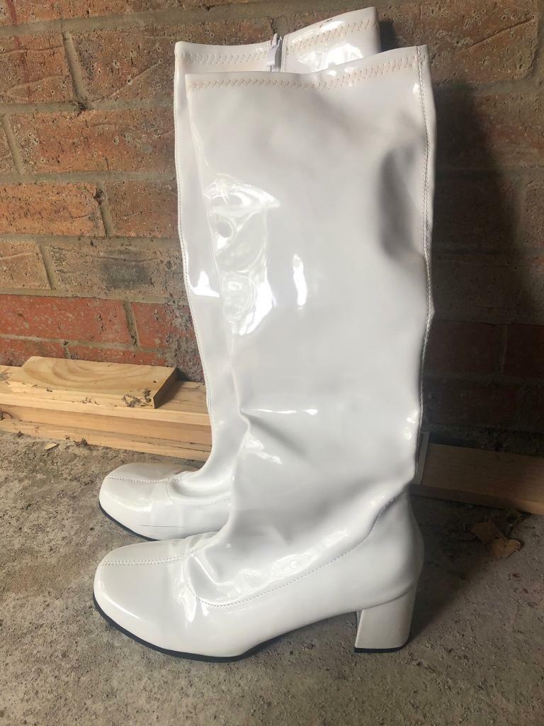 white pvc boots fancy dress