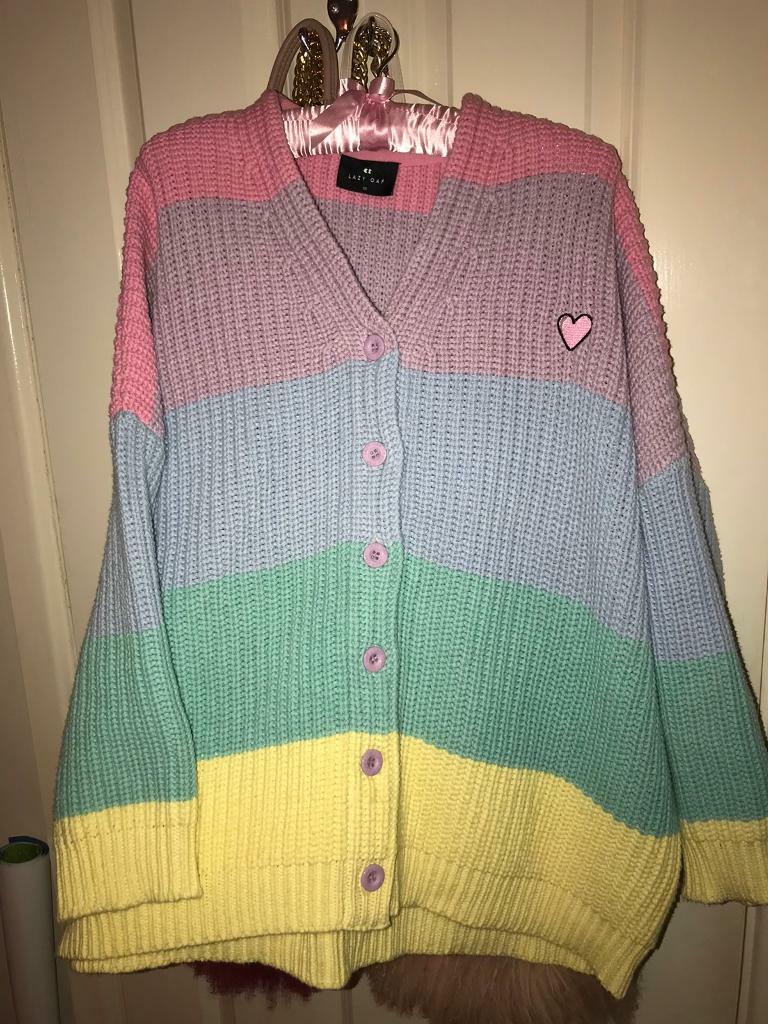 Lazy Oaf Pastel Rainbow Cardigan 2025 | www