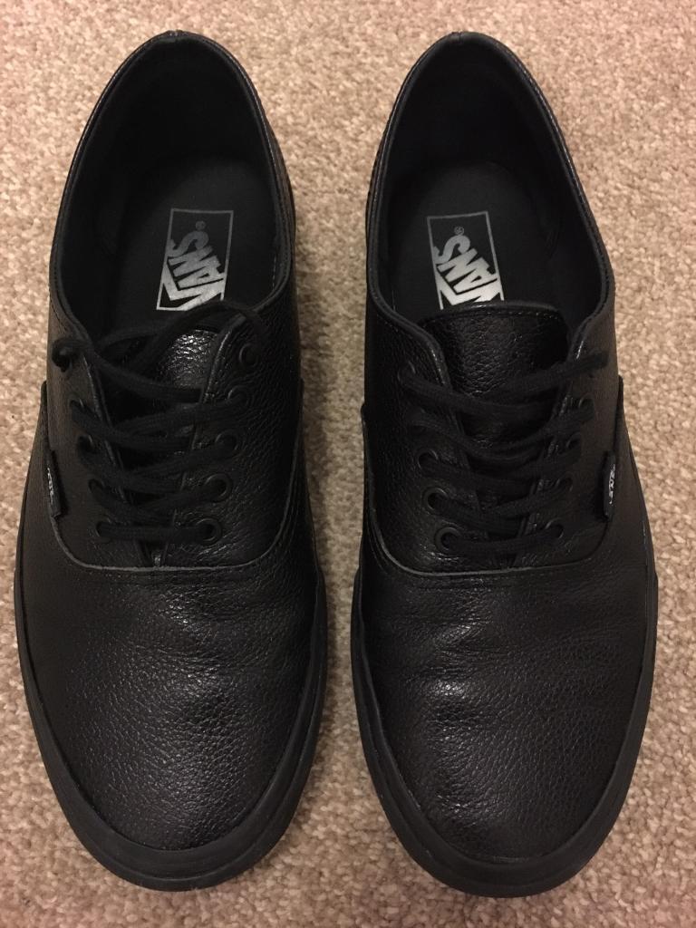 black leather vans size 8