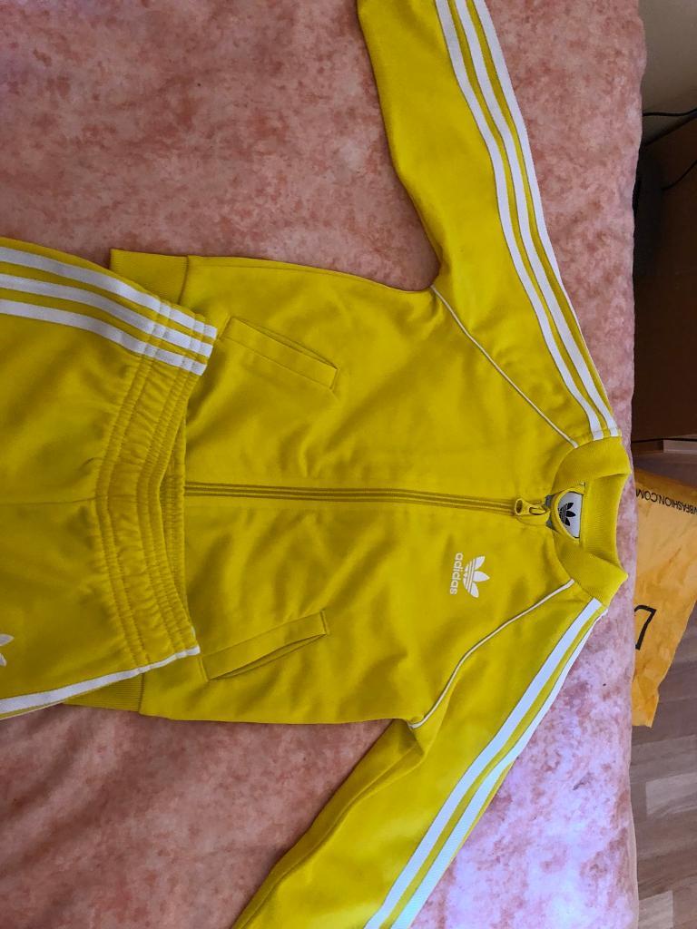 yellow adidas tracksuit kids