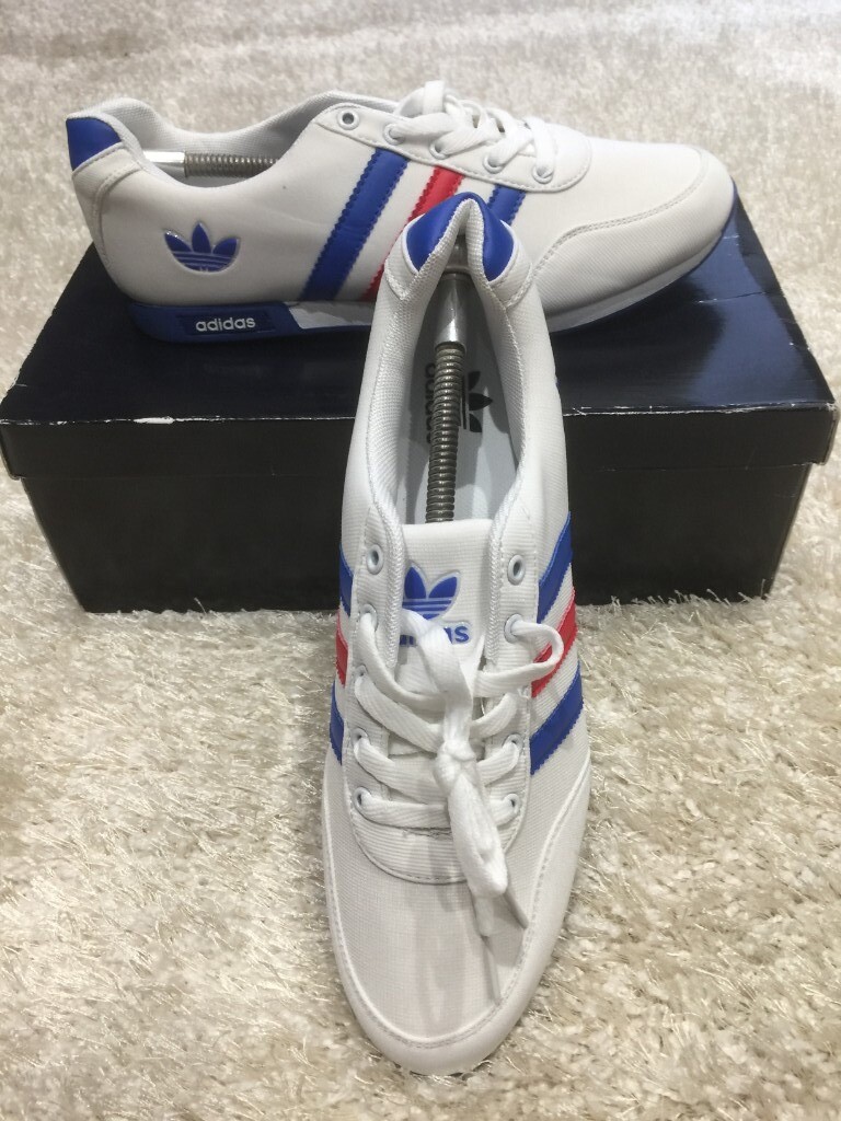 red white and blue trainers