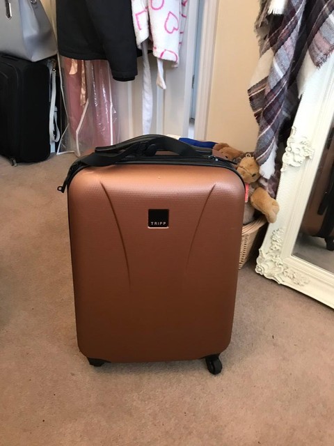 tripp rose gold suitcase large
