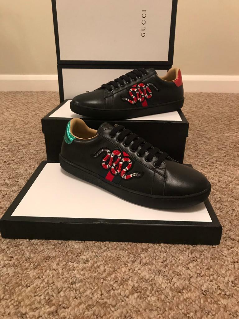 gucci black shoes with snake