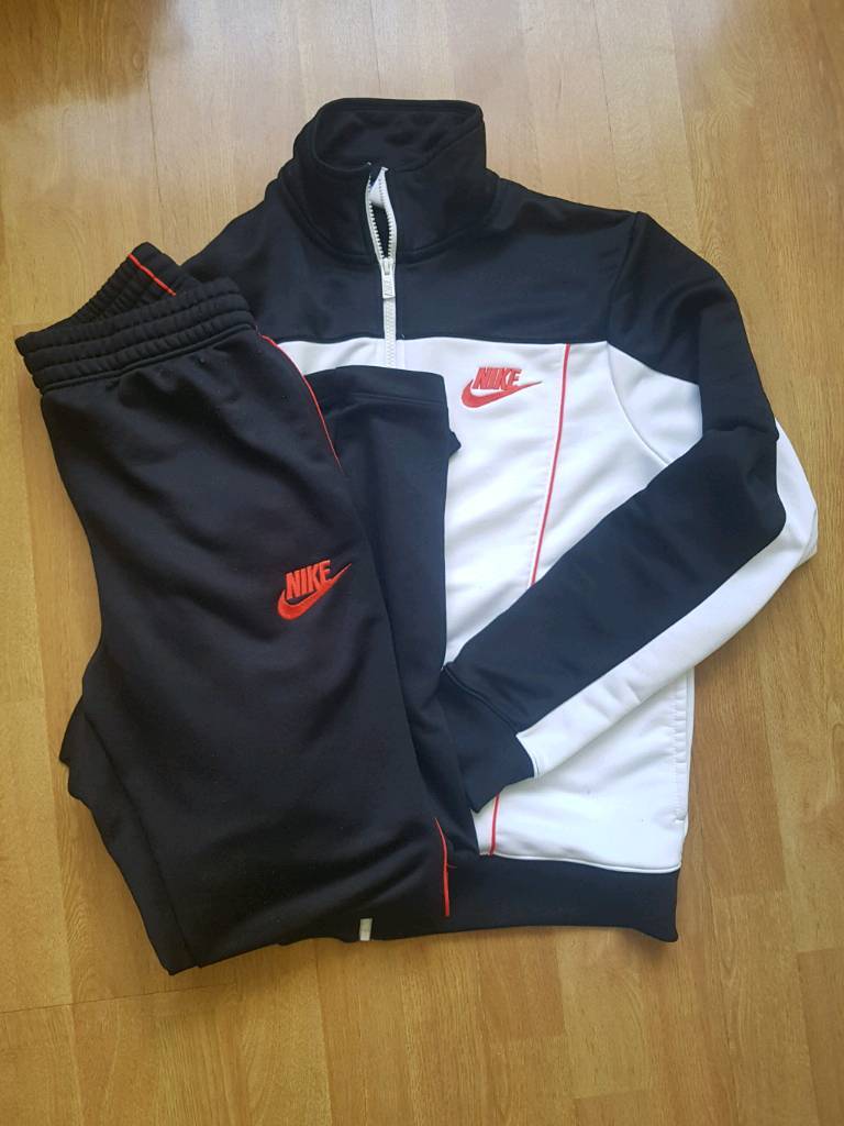 nike red and white tracksuit