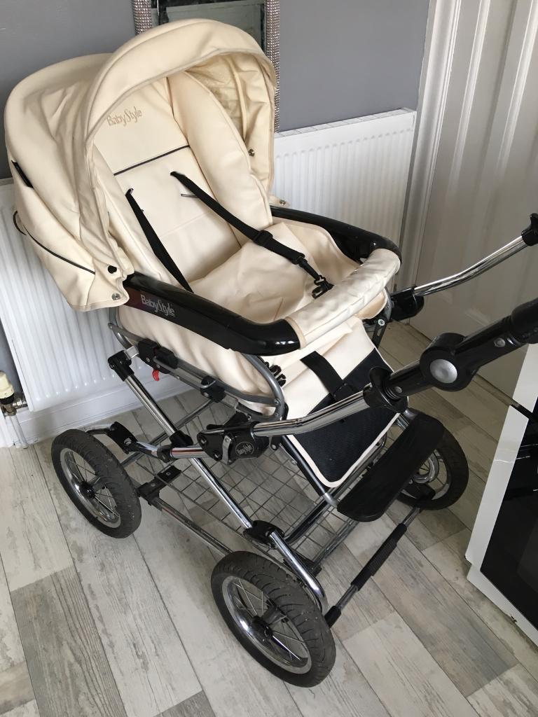 babystyle prestige cream leather pram