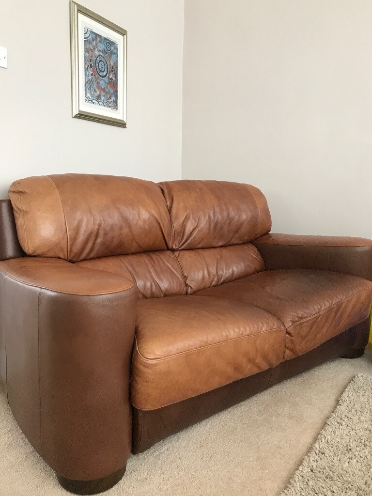 Two seater leather sofa in Bridgend Gumtree