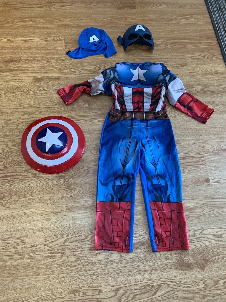 Children’s superhero captain America dress up costume/ outfit age 56 in Norwich, Norfolk