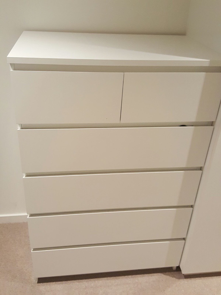 Original IKEA MALM Chest of Drawers in White; very good condition in