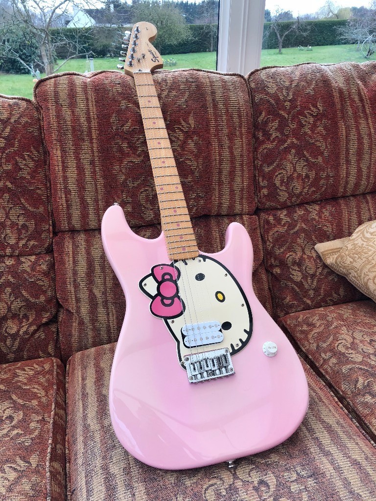 Fender Squire Hello Kitty Electric Guitar Rare and Collectable! in Chichester, West Sussex