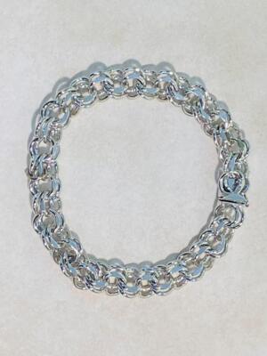 関税/送料込み【BELLGIO】車椅子ペンダント&ロープチェーン JB PAT 3308517 Silver Plated Double Curb Link Bracelet 8