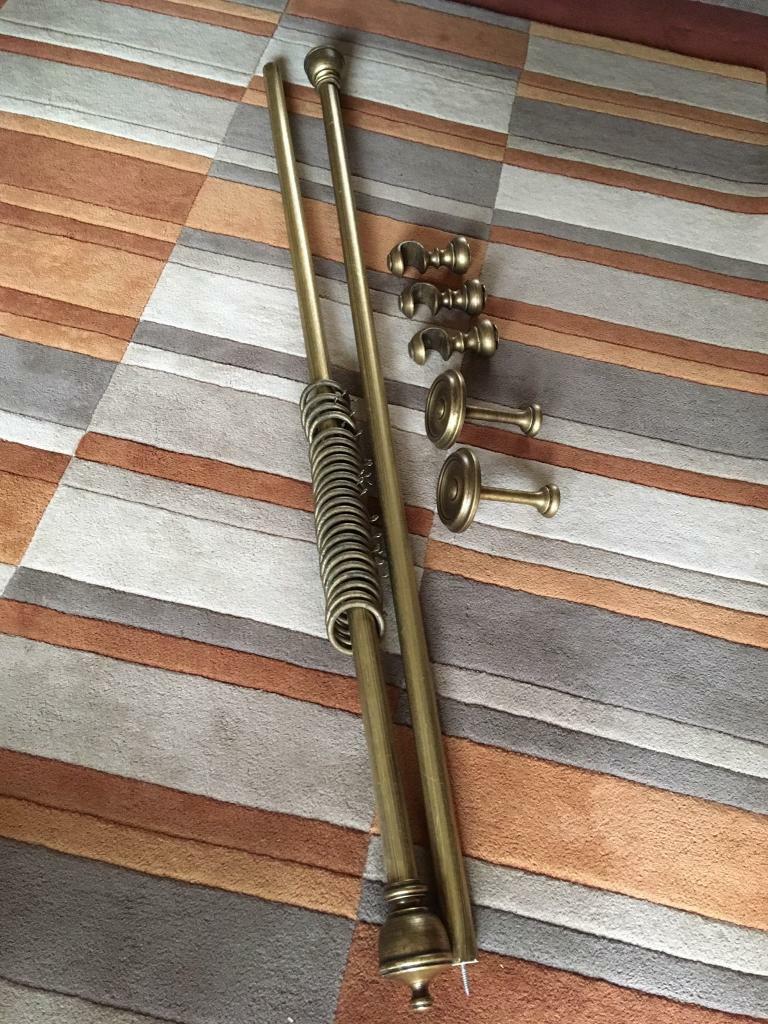 Elegant Antique Brushed Gold Curtain Pole in Marchwood, Hampshire