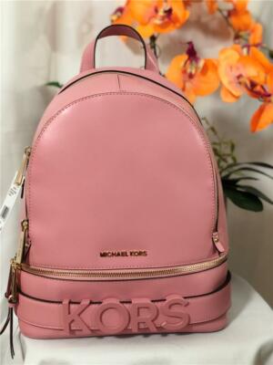NWT MICHAEL Michael Kors Rhea Medium Zip Embellished Leather