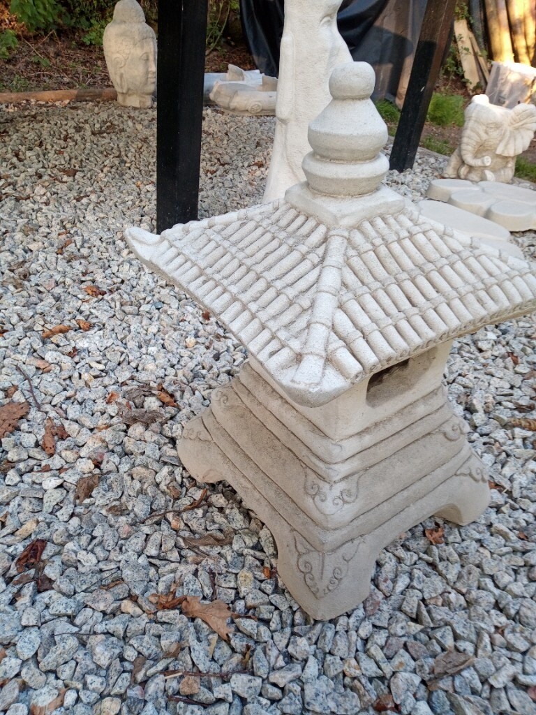 Large Japanese Pagoda Concrete Garden Statue in Callington, Cornwall