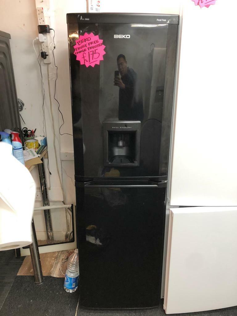 BEKO Black frost free fridge freezer with dispenser | in ...
