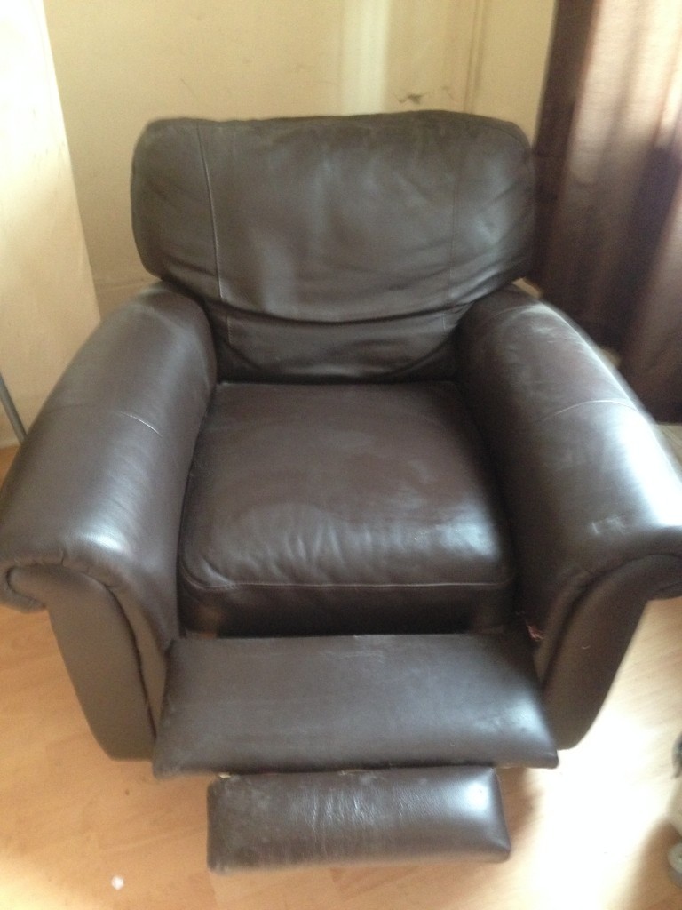 Leather Recliner Armchair italsofa, brown leather. in Holbeck, West