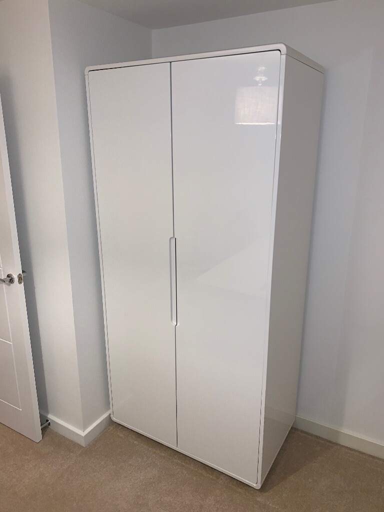 Dwell Gloss White Wardrobe Excellent Condition In Stevenage