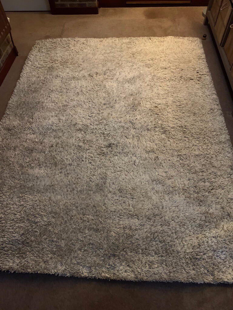 NEXT 100 Deep Pile Large Wool Rug Oatmeal Colour 230cm x 175cm (7