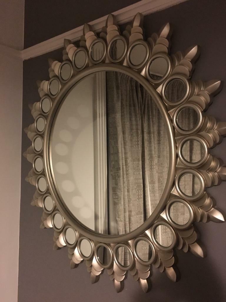 Decorative Laura Ashley pewter mirror 1m diameter | in  