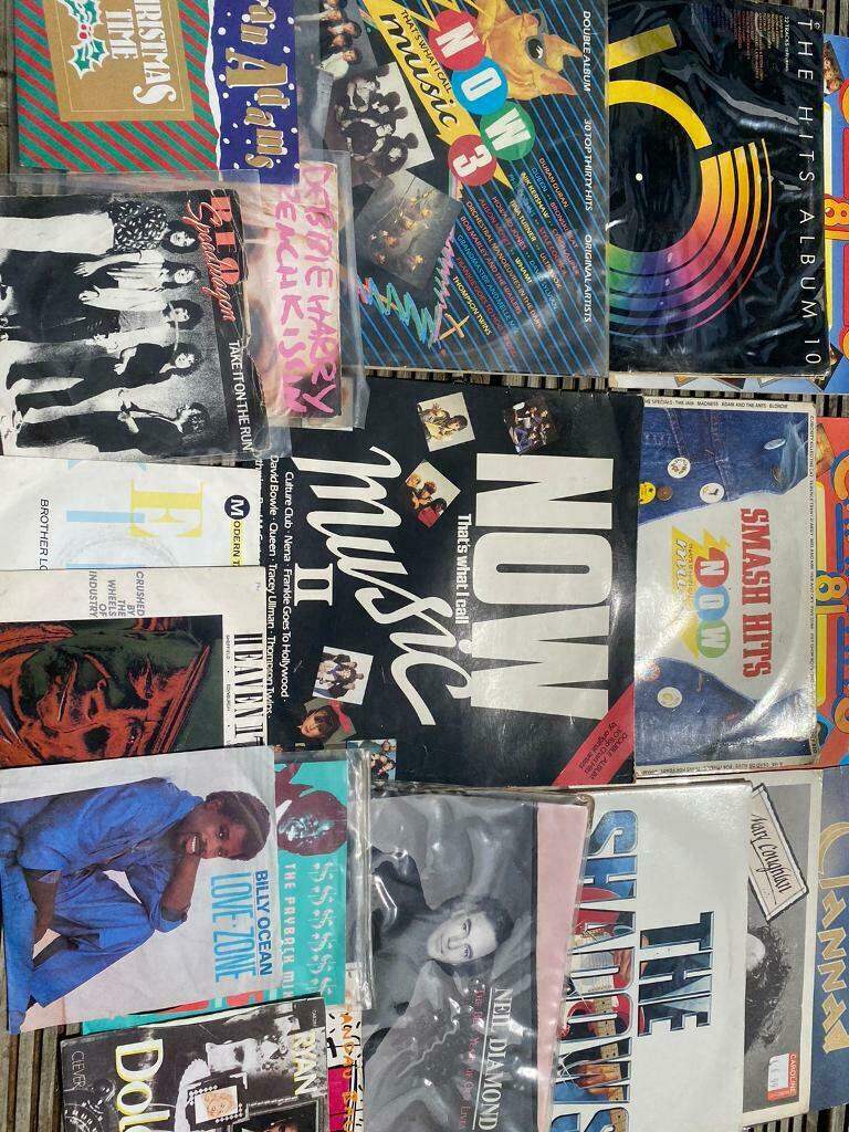 Large collection 1980s vinyl albums Now That's What I Call Music in