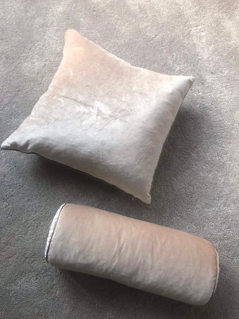 Laura Ashley Feather Nigella Velvet Cushion and Matching Bolster