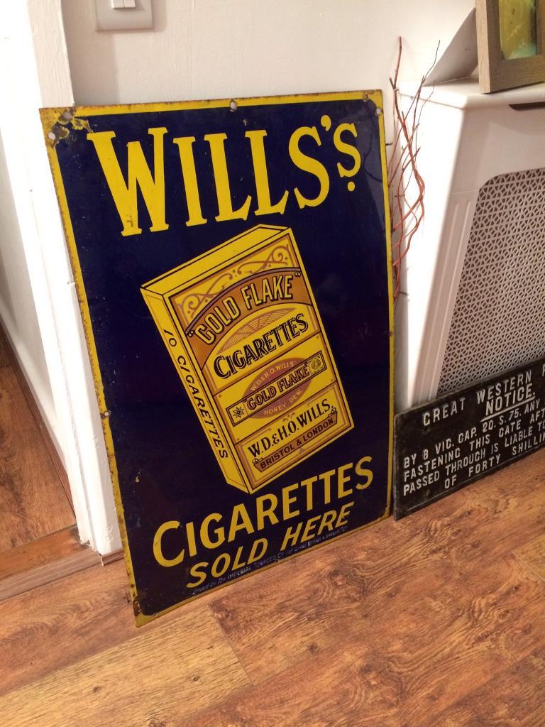 Vintage enamel wills' cigarettes sign in Northolt, London Gumtree