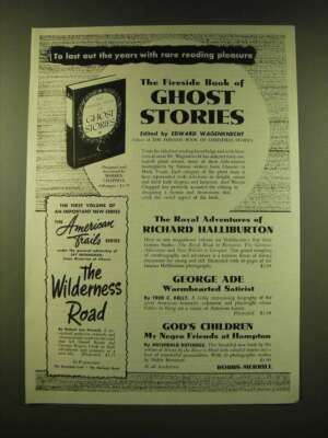1947 Bobbs-Merril Books Ad - The Fireside book of Ghost Stories