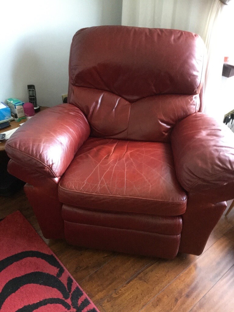 Leather Red Electric Recliner Chair in Bearsden, Glasgow Gumtree
