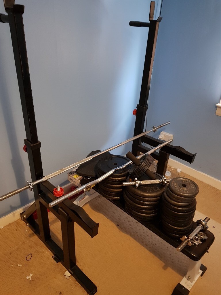 Weight bench, bars and weights in Bellshill, North Lanarkshire Gumtree