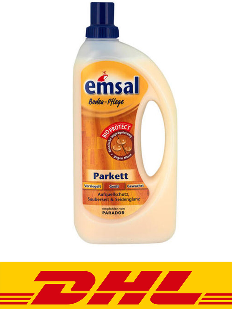 emsal Boden-Pflege Parkett 1 Liter mit Bioprotect - Aufquellschutz, Sauberkei