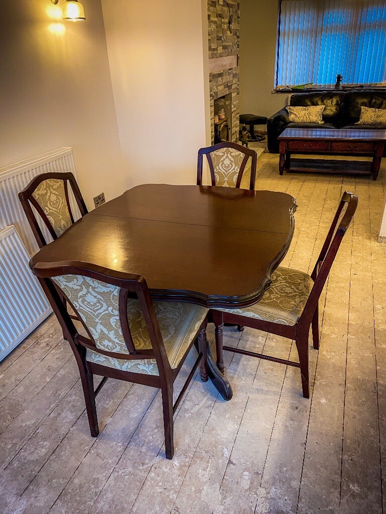 FREE Dark solid wood extending table and chairs | in ...