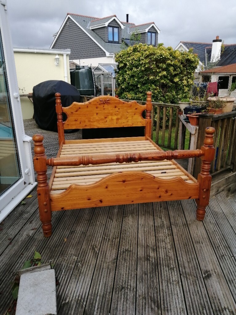 Antique pine double bed frame in Truro, Cornwall Gumtree