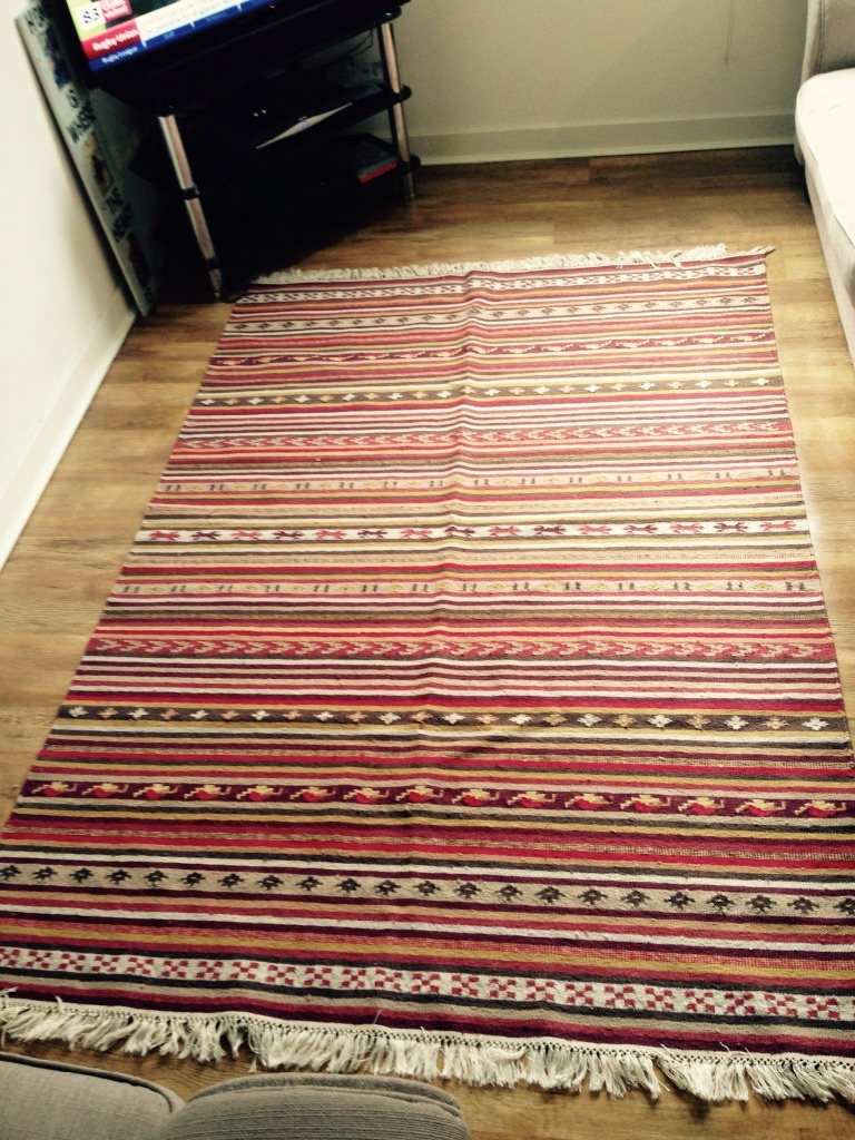 IKEA KATTRUP Beautiful Flatwoven, multicolour handmade rug red in