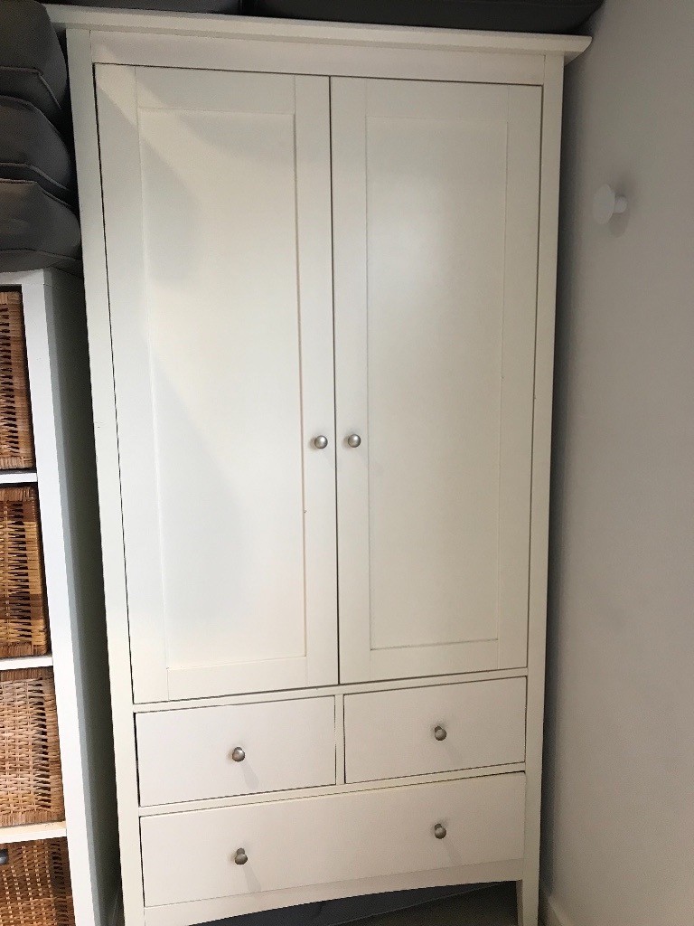 M S Hastings Ivory Double Wardrobe With 3 Draws In Vgc In