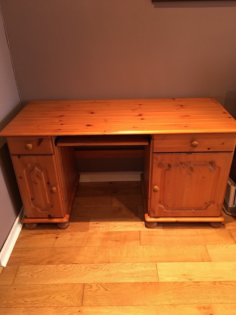 Solid Antique Pine Computer Desk In Elderslie Renfrewshire