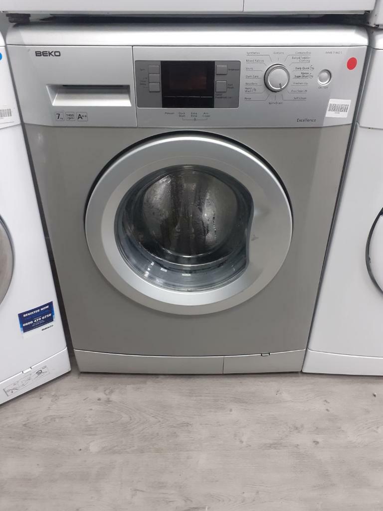 Silver BEKO 7kg load 1400 spin washing machine in Derby, Derbyshire