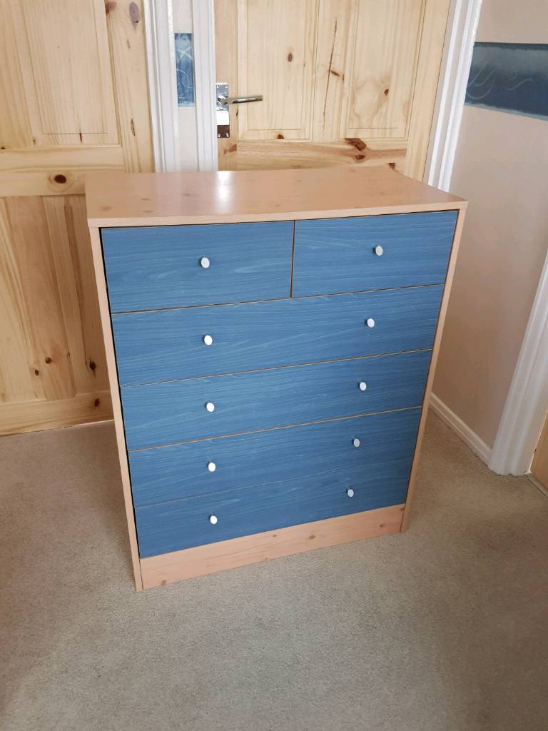 Home Chest Drawers Malibu 4 2 Pine Blue By Home By Argos