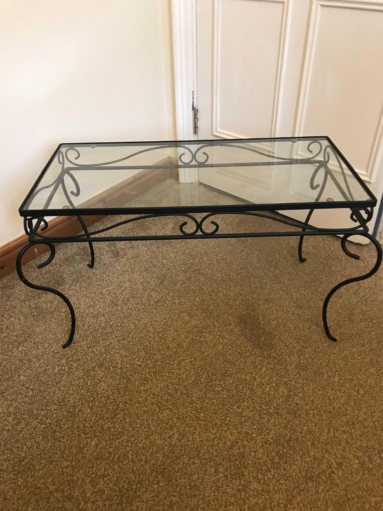Wrought iron & glass coffee table in Preston, Lancashire Gumtree