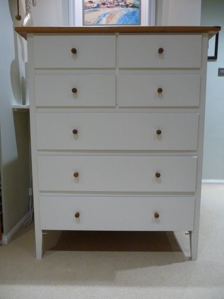Tall Chest Of Drawers Ikea Visdalen White With Wood Top 7 Drawers