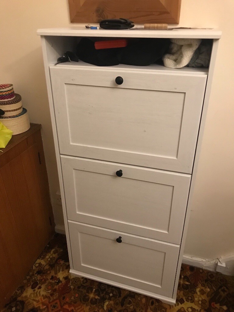 Shoe Cabinet Ikea Brusali 3 Compartments White In County Antrim