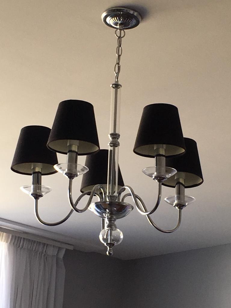 John Lewis black fabric chandelier ceiling light in Bearsden, Glasgow