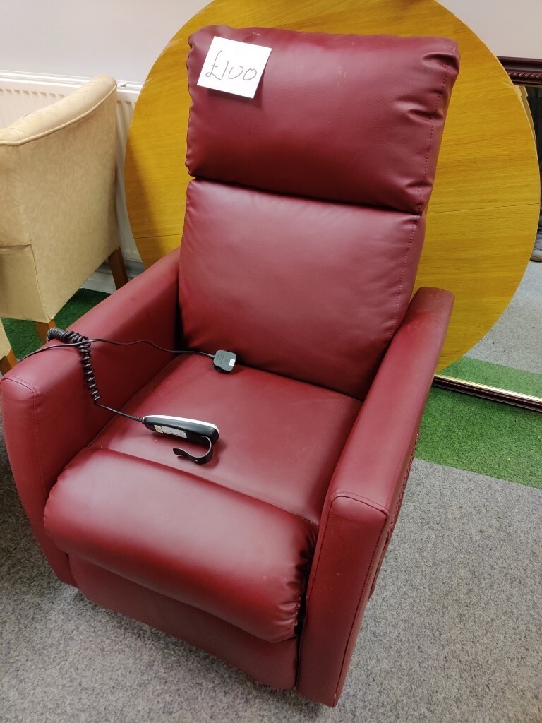 Maroon red leather chair electric riser recliner in StokeonTrent, Staffordshire Gumtree