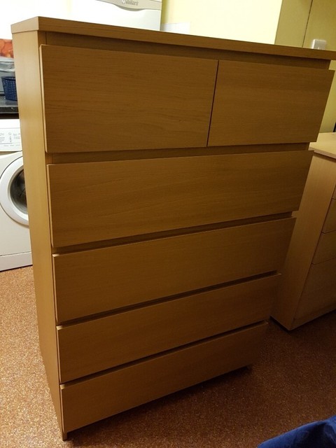 Ikea Malm Oak Effect Chest Of 4 2 Drawers In Stokenchurch