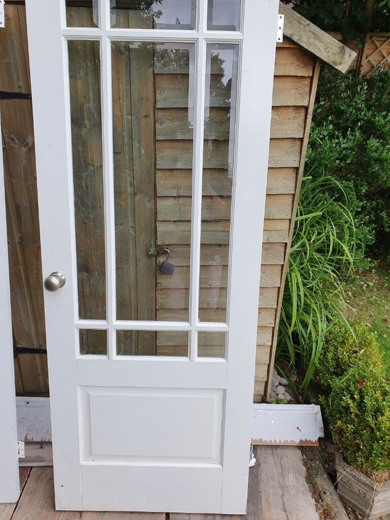 Georgian Door With 3 4 Glass Panel White With Hinges And Chrome Knob In Cobham Surrey Gumtree