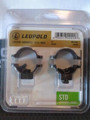 LEUPOLD #49900 STD 1'' MEDIUM RINGS - GLOSS FINISH - FREE SHIPPING
