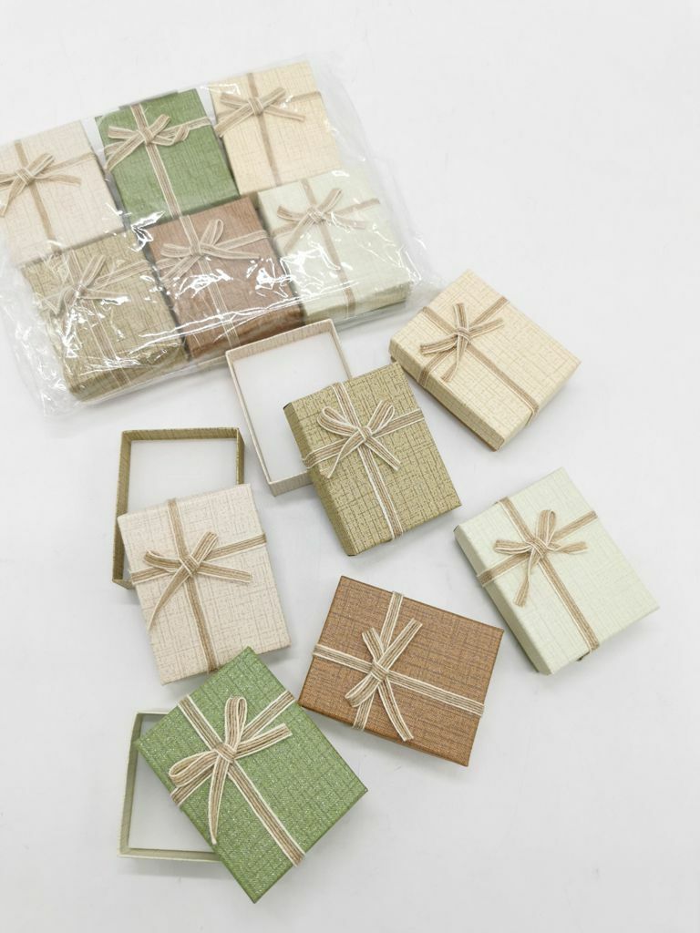 Set 12 Pezzi Scatola Regalo Astuccio Box 7.9x7.9cm Con Fiocco bal