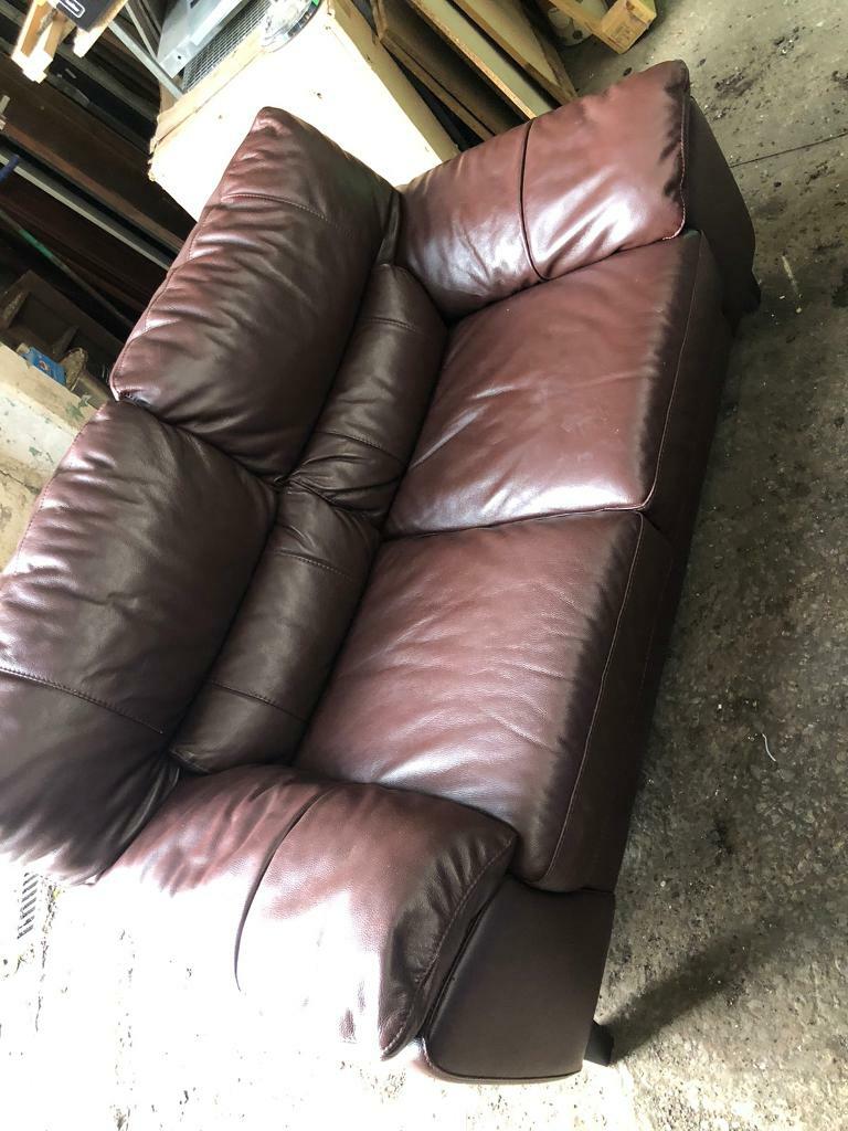 2 seater brown leather sofa in Accrington, Lancashire Gumtree